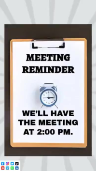 White Professional Meeting Reminder Instagram Reel Video template
