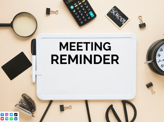 Department Reminders White Professional Meeting Reminder Yard Sign Template | PosterMyWall