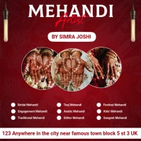White Professional Mehandi Art and 3D henna effects Services Instagram Post template
