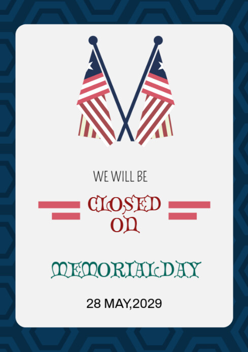 Copy of White Professional Memorial Day A4 | PosterMyWall