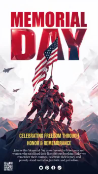 White Memorial Day Celebration Digitalt display Template
