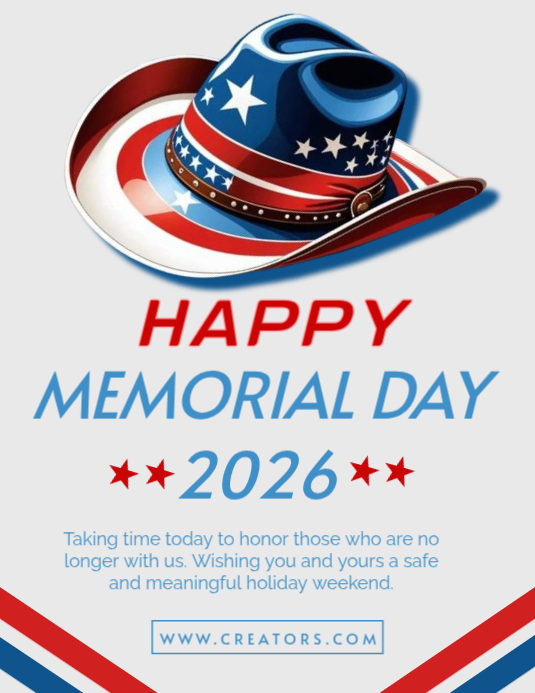 White Professional Memorial Day Celebration Flyer Template | PosterMyWall