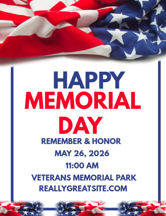 Memorial Day Celebration Flyers Template | PosterMyWall