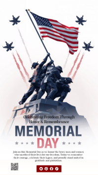 White Professional Memorial Day Celebration Instagram Story template