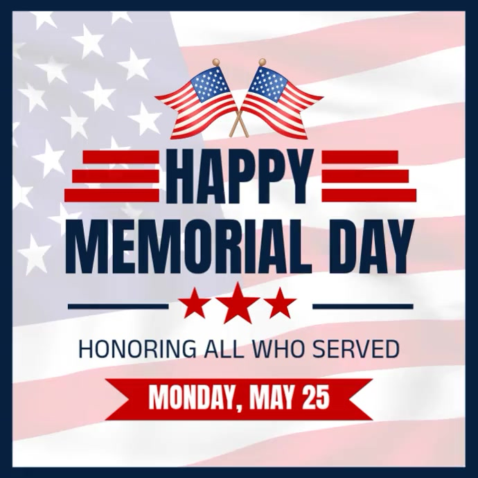 White professional memorial day celebration instagram post Template ...