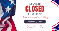 White Professional Memorial Day Closure Announcement Facebook Shared Image template