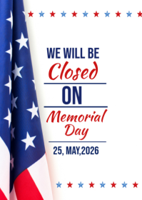 White Professional Memorial Day Closure Announcement A6 template