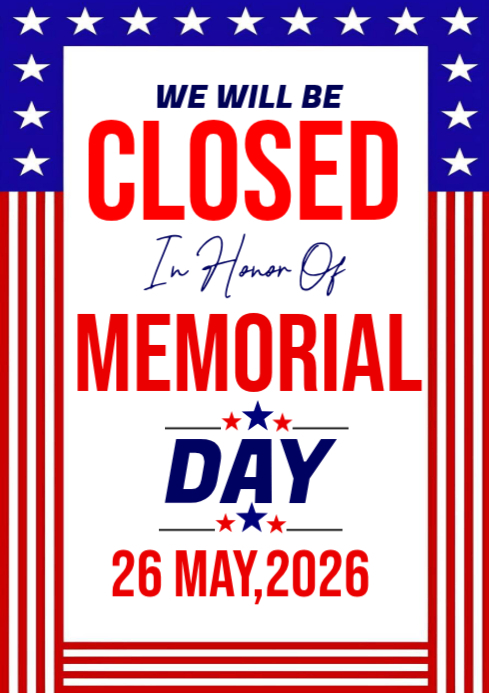 Memorial Day Closure Announcement Template | PosterMyWall
