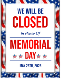 White Professional Memorial Day Closure Flyer 传单(美国信函) template