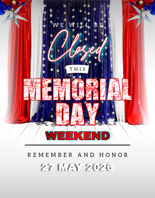 Memorial Day Closure Template | PosterMyWall