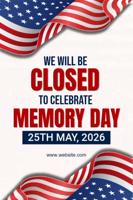 Memorial Day Closure Posters Template | PosterMyWall