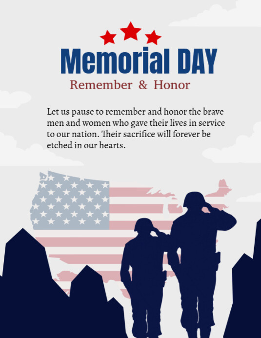 Copy of White Professional Memorial Day Flyer (us Letter) | PosterMyWall