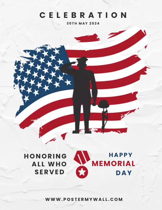 White Professional Memorial Day Flyer (us Let Template | PosterMyWall