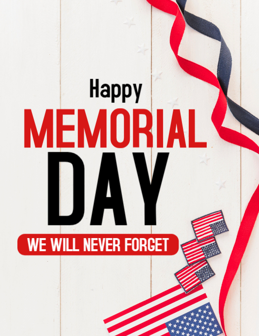 White professional memorial day flyer Template | PosterMyWall