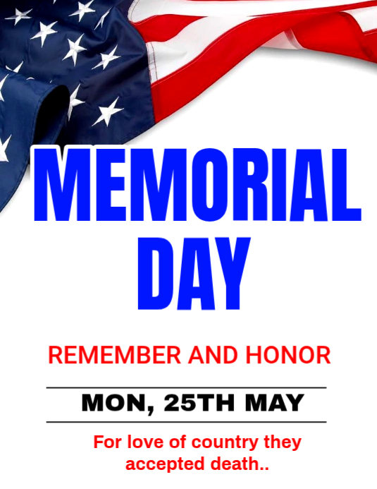 White Memorial Day Flyers Template | PosterMyWall