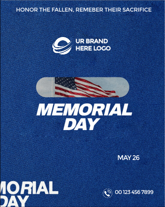 Plantilla de White Professional Memorial Day Flyer Instagram Portrait ...