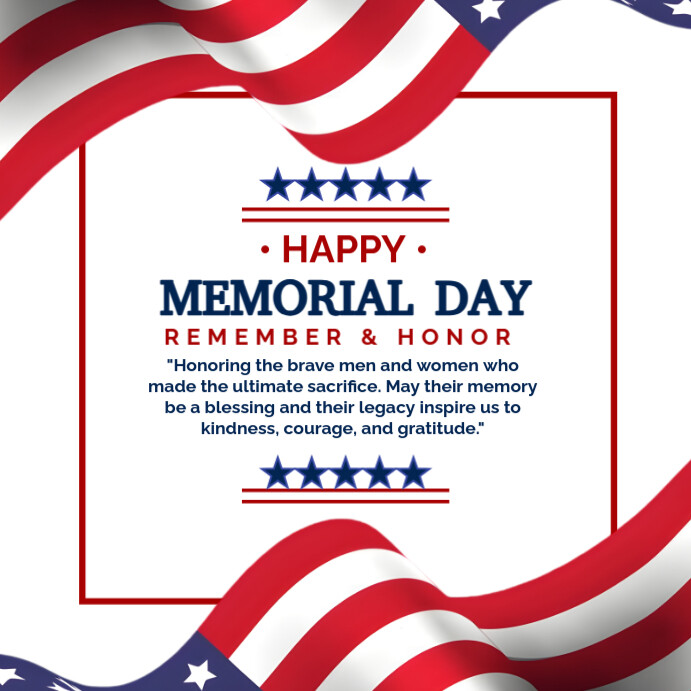 Copy of White Professional Memorial Day Instagram Post | PosterMyWall