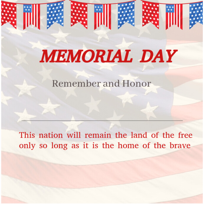 White Professional Memorial Day Instagram Post Template | PosterMyWall