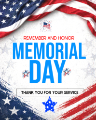 White Professional Memorial Day Instagram Portrait template