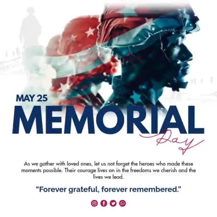 Modèle White Professional Memorial Day Instagram Post Video | PosterMyWall