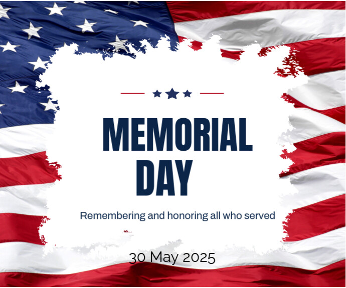 White Professional Memorial Day Medium Rectangle Template | PosterMyWall