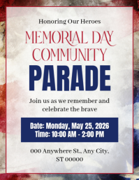 White Professional Memorial Day Parade Flyer template