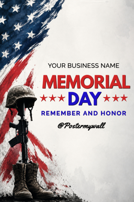 White Memorial Day Posters Template | PosterMyWall