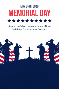 White Professional Memorial Day Poster Póster template