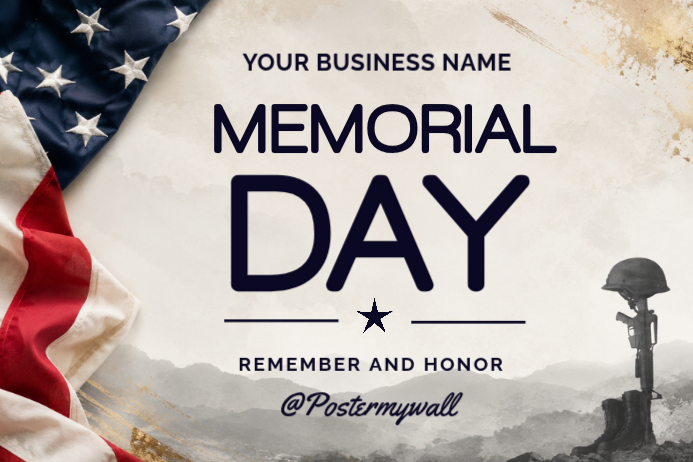 White Memorial Day Posters Template | PosterMyWall