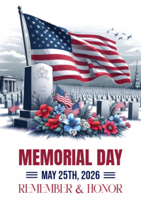 White Professional Memorial Day Poster Iphosta template