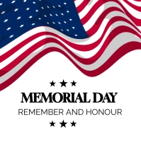 White Professional Memorial Day Poster Square template