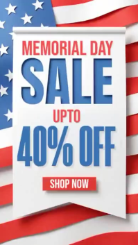 White Professional Memorial Day Sale Instagram Story Video template