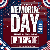 White Professional Memorial Day Sale Square Video Quadrat (1:1) template