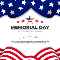 White Professional Memorial Day Square Quadrato (1:1) template