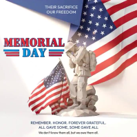 White Professional Memorial Day Square Video Vierkant (1:1) template