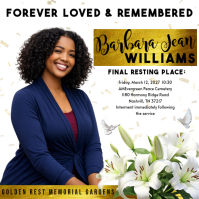 White Professional Memorial Service Announcement Instagram Post template