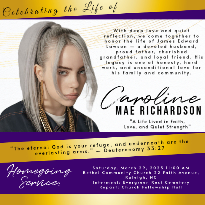 White professional memorial service instagram post Template | PosterMyWall