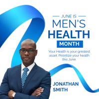 White Professional Men's Health Awareness Instagram Post Instagram-opslag template