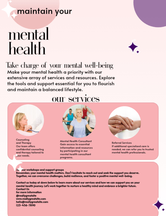 White Professional Mental Health Flyer (us Letter) Template | PosterMyWall