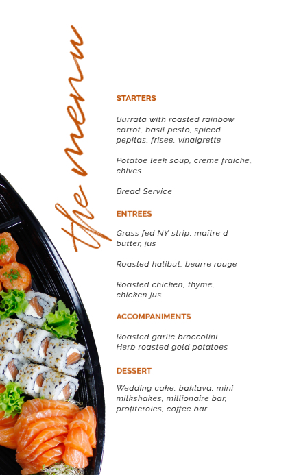 White professional Menu List Design Template | PosterMyWall