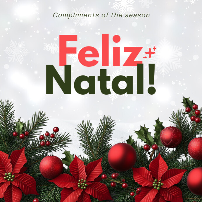 White Professional Merry Christmas Greetings Card Instagram Post template