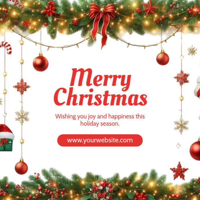 White Professional Merry Christmas Instagram Post Template | PosterMyWall