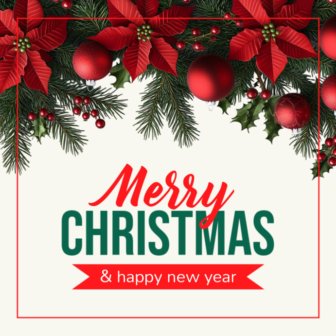 White Professional Merry Christmas Instagram Post Template | PosterMyWall