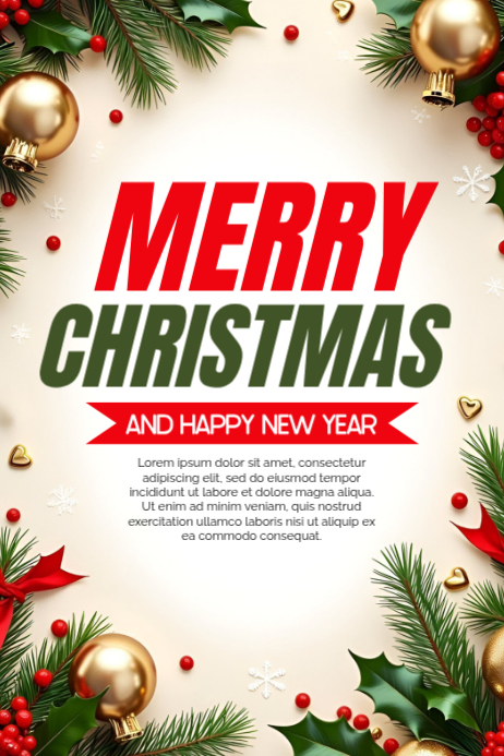 White Professional Merry Christmas Poster Template | PosterMyWall