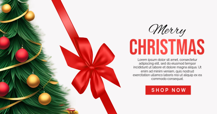 White Professional Merry Christmas Wish Flyer Facebook Shared Image template