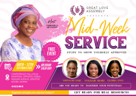White Mid-Week Service Event A1 Template
