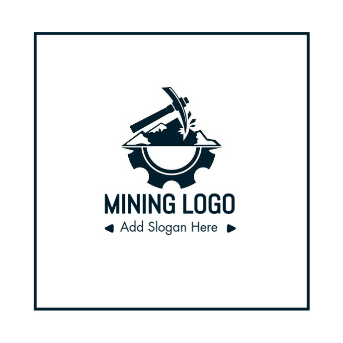 White Professional Mining Logo, Mining Logo, Mining Logo Design, Mining Logo Template, Mining Compan