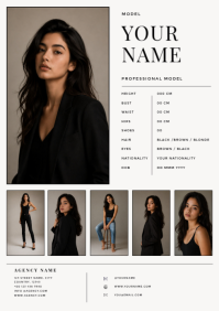 White Professional Modeling Portfolio A4 template