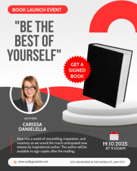 White Professional Modern Book Launch & Signing Event Flyer Instagram Portrait template