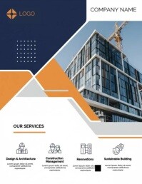 White Professional Modern Construction Company Flyer Design Flyer (us Letter) Volante (Carta US) template